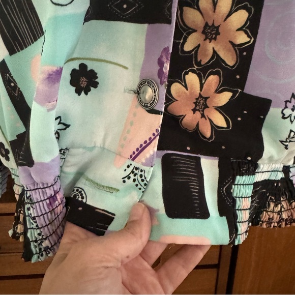 Vintage 90’s Coquette Brenda Goode Petites Floral Button-down Jacket - Picture 5 of 7